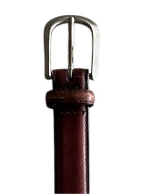 Classic Men's Brown Leather Belt with Silver Buckle
